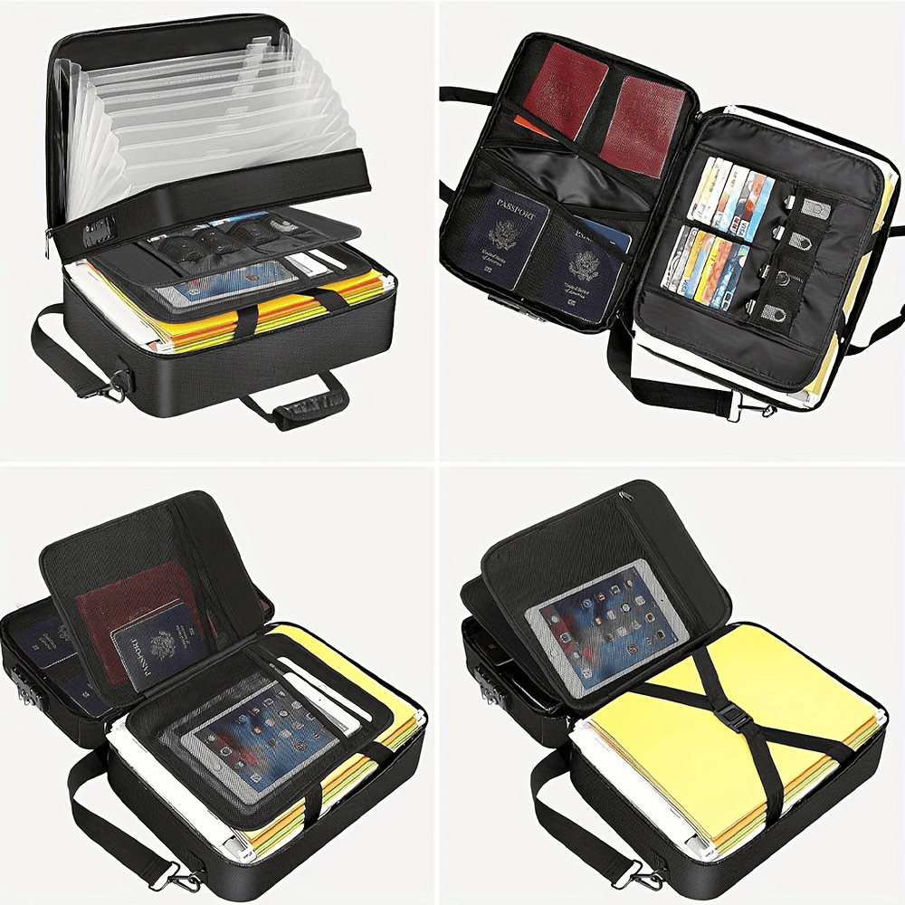 Portable Multi-Layer 13 Pocket Accordion File Folder Bag ENGPOW