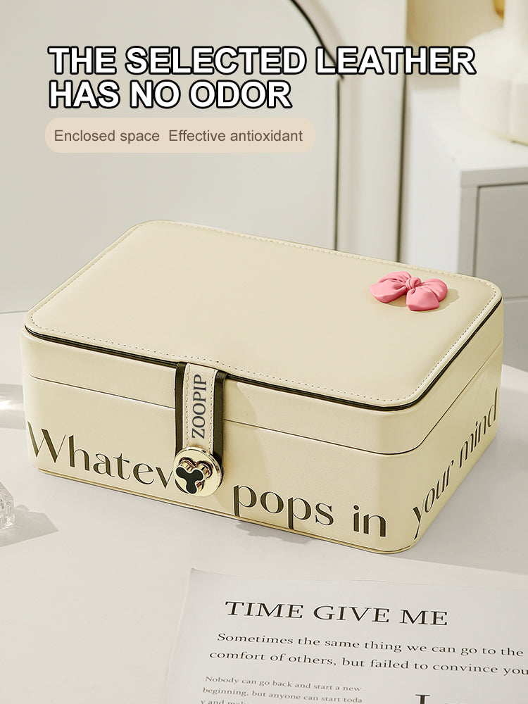 ZOOPIP Large-capacity necklace box, five-layer leather storage box, jewelry storage box, multi-layer jewelry storage box JOOFIRE