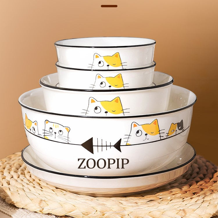 ZOOPIP Ceramic dishes household tableware set creative simple bowl plate combination tableware tableware JOOFIRE
