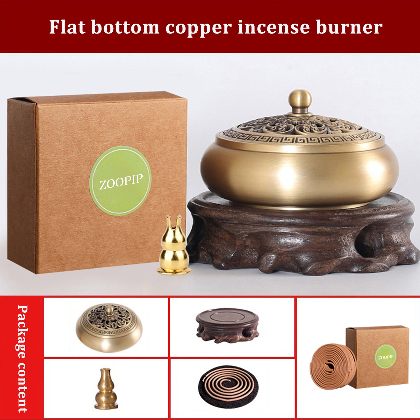 ZOOPIP Indoor three-legged incense burner for home use Medium-style Zen tea ceremony incense burner Incense burner JOOFIRE