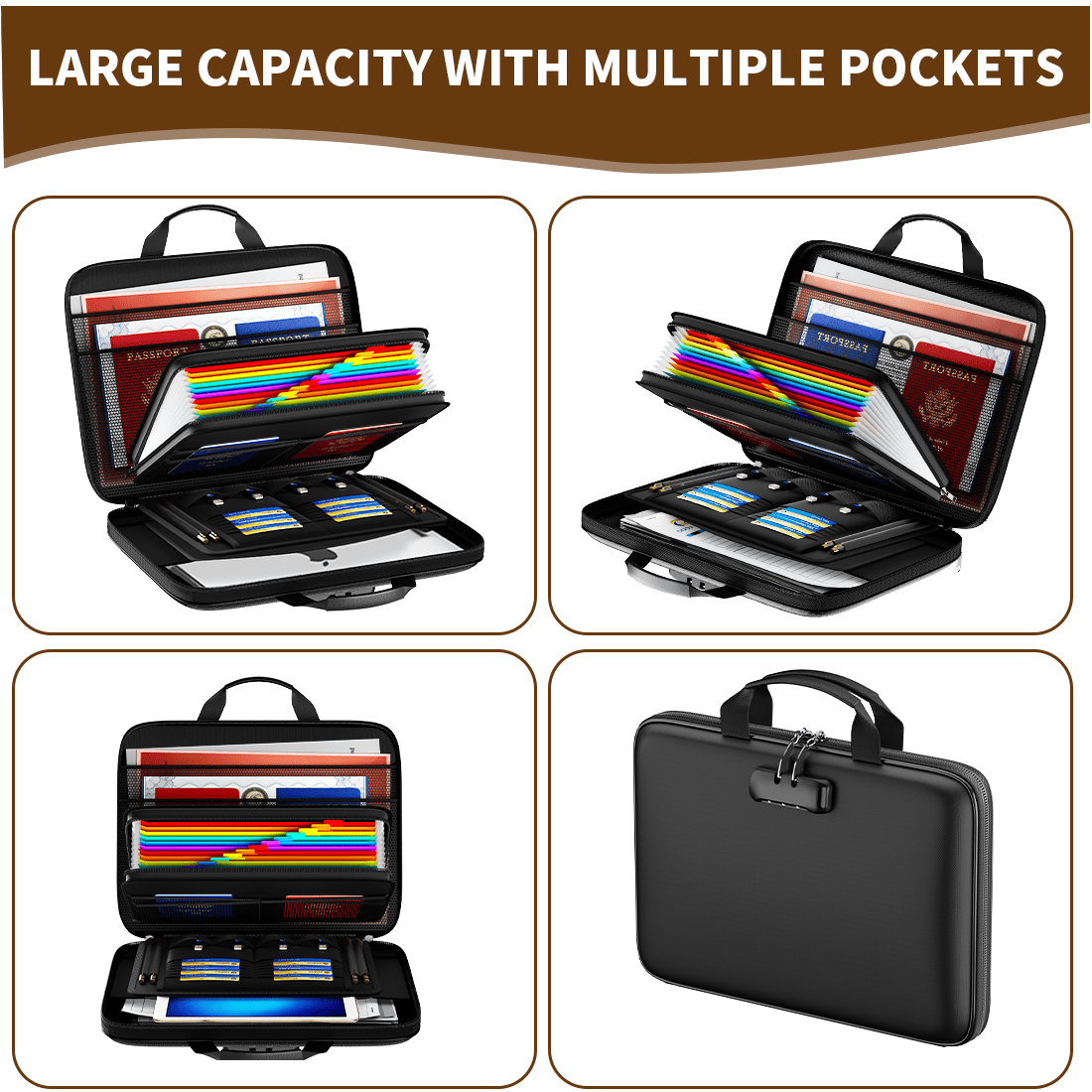 Multifunctional 12-page Hard EVA Color Accordion Folder ENGPOW