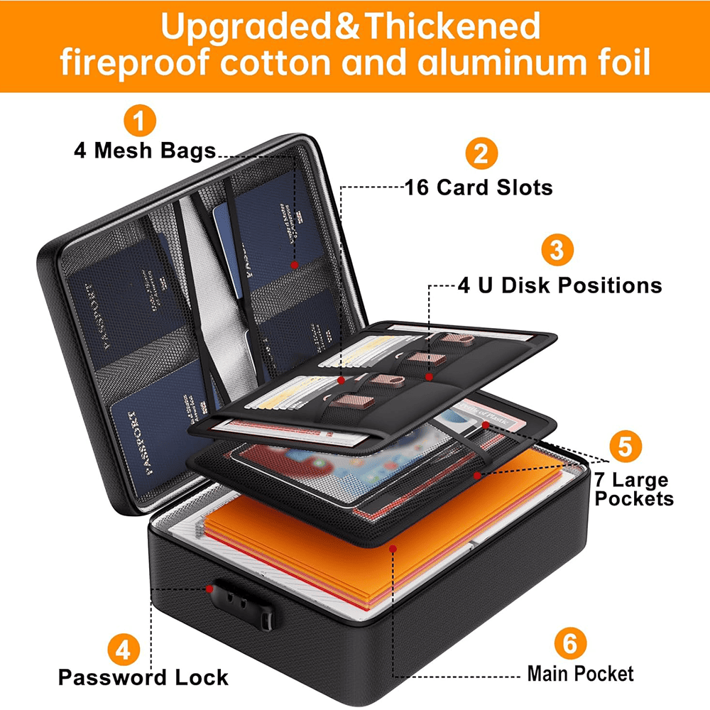 Aluminum Foil Black Document Storage Bag ENGPOW