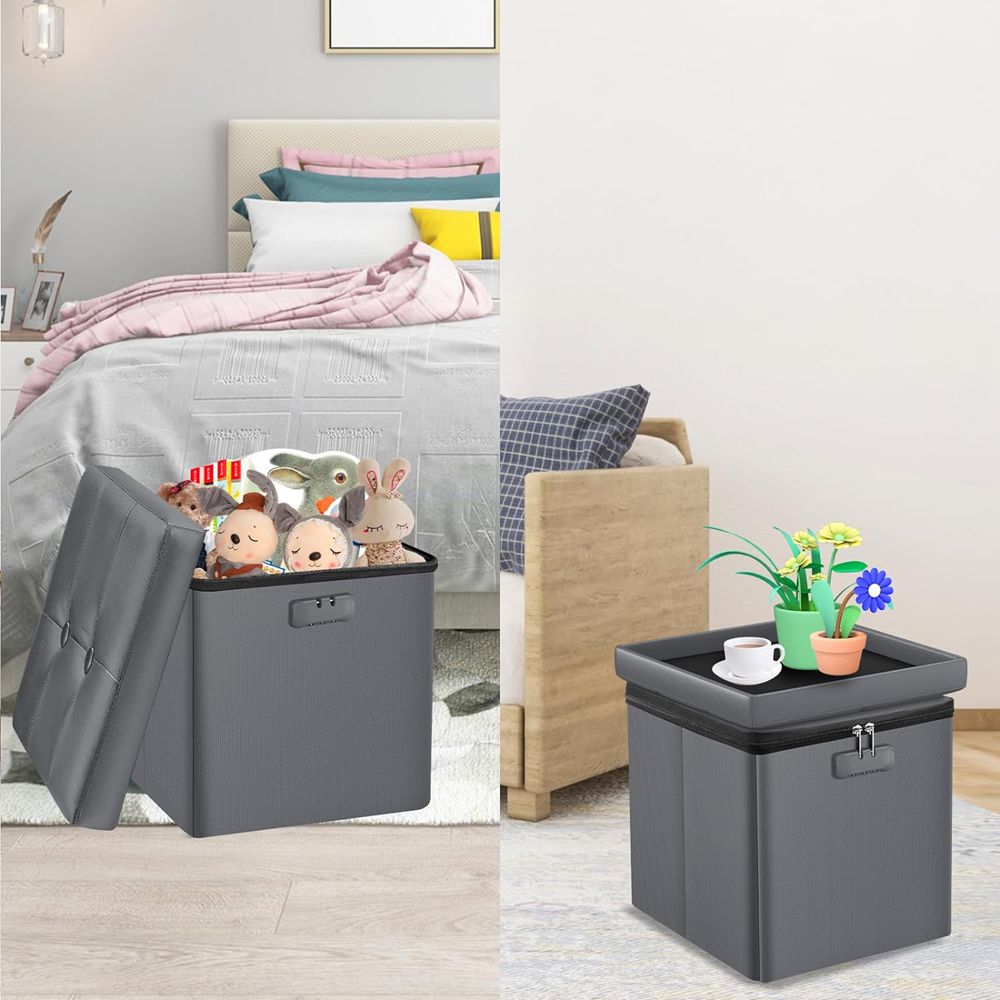 Fireproof Multifunctional Folding Storage Ottoman ENGPOW