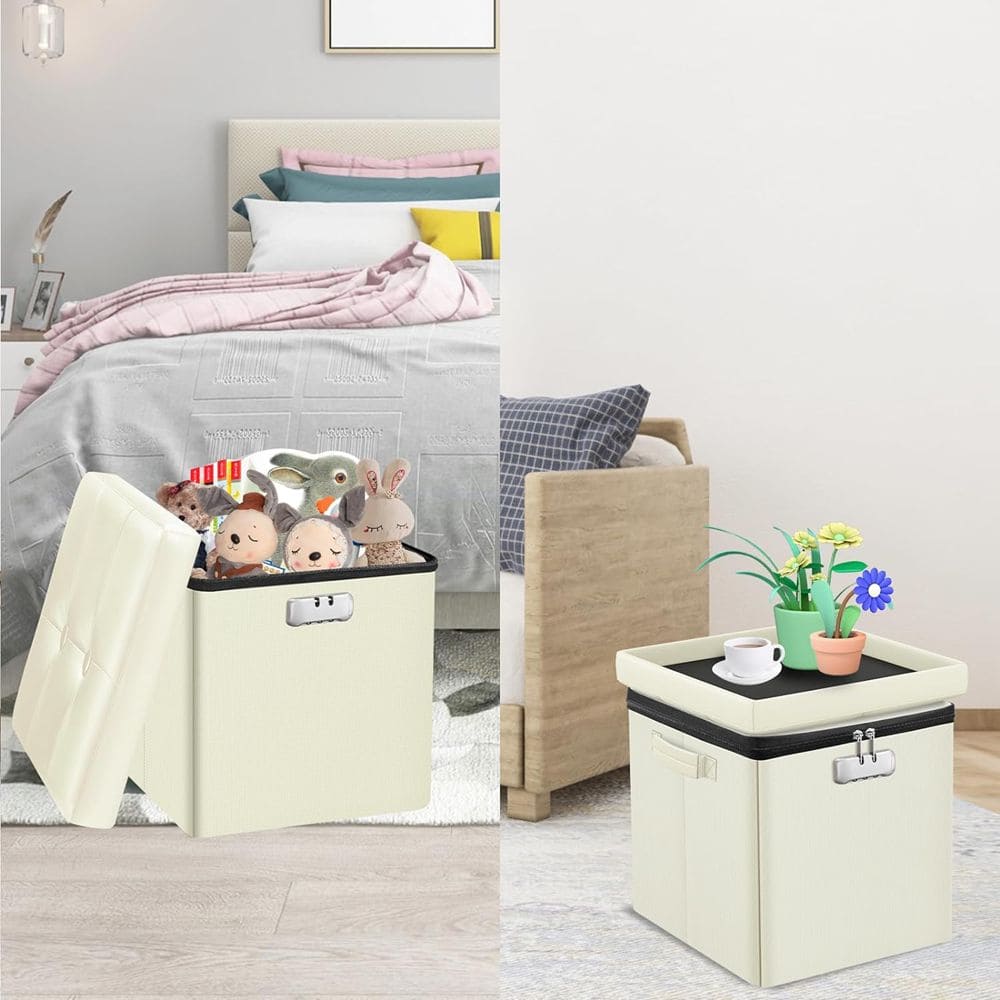 Fireproof Multifunctional Folding Storage Ottoman ENGPOW