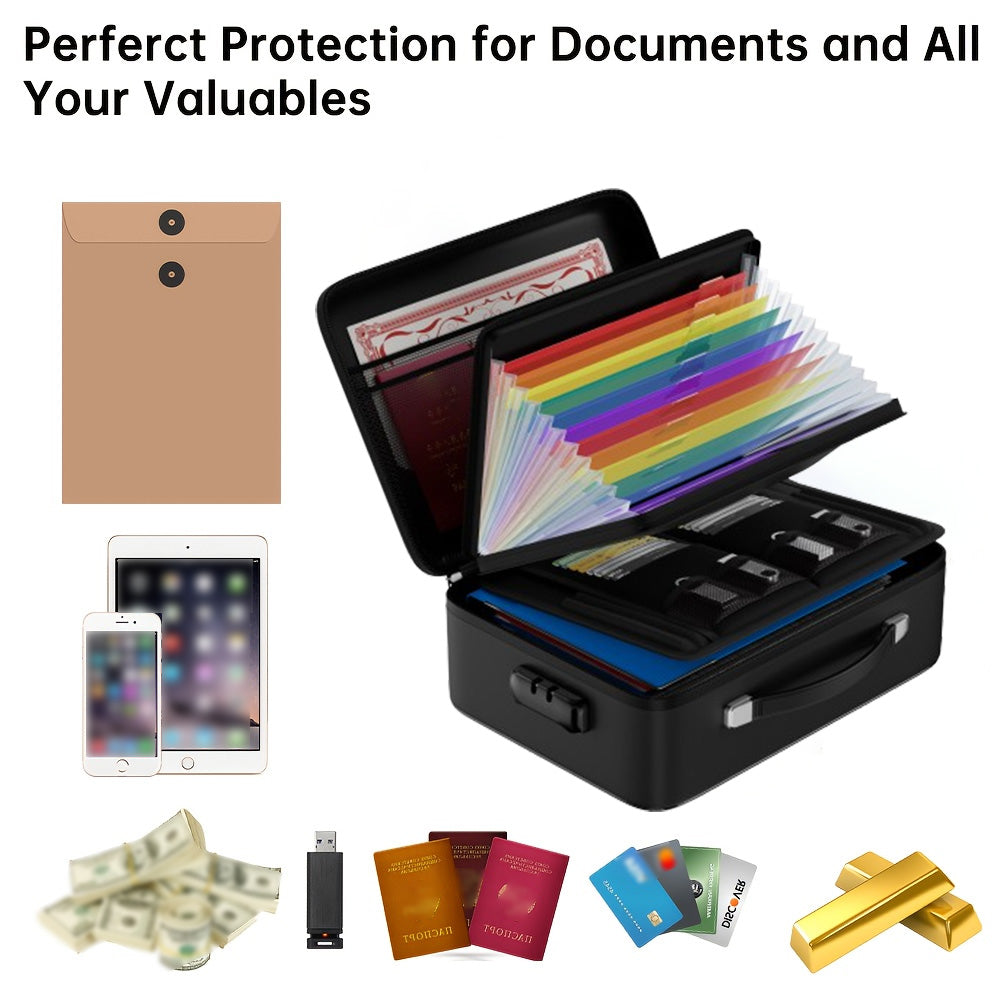 EVA Hard 12 Pages A4 Color Accordion Document Bag ENGPOW
