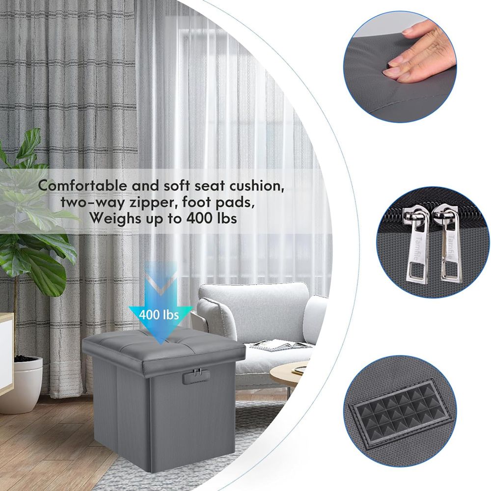 Fireproof Multifunctional Folding Storage Ottoman ENGPOW