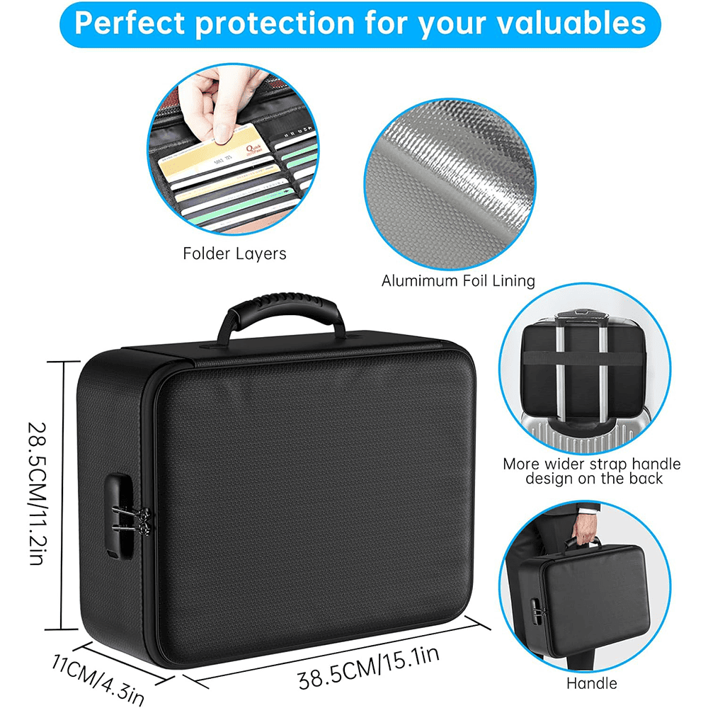 Aluminum Foil Black Document Storage Bag ENGPOW