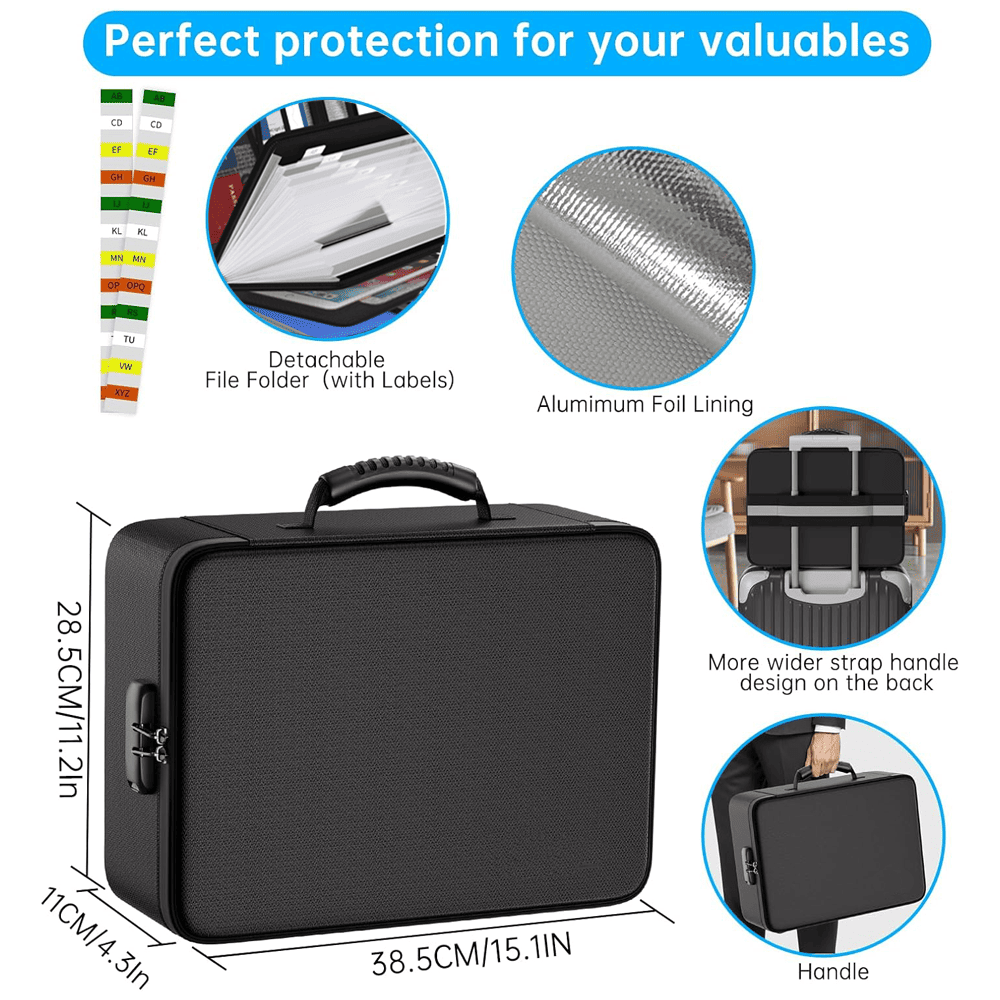 File Organizer Bag with 13 Pocket Accordion File Folder ENGPOW