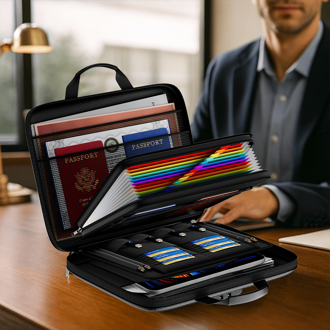Multifunctional 12-page Hard EVA Color Accordion Folder ENGPOW