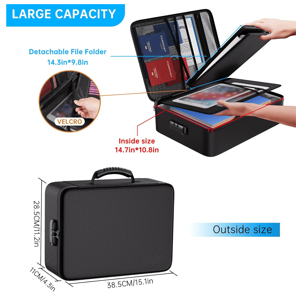 File Organizer Bag with 13 Pocket Accordion File Folder ENGPOW
