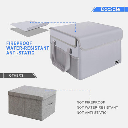 File Box Fireproof File Storage Organizer Box with Lid DocSafe