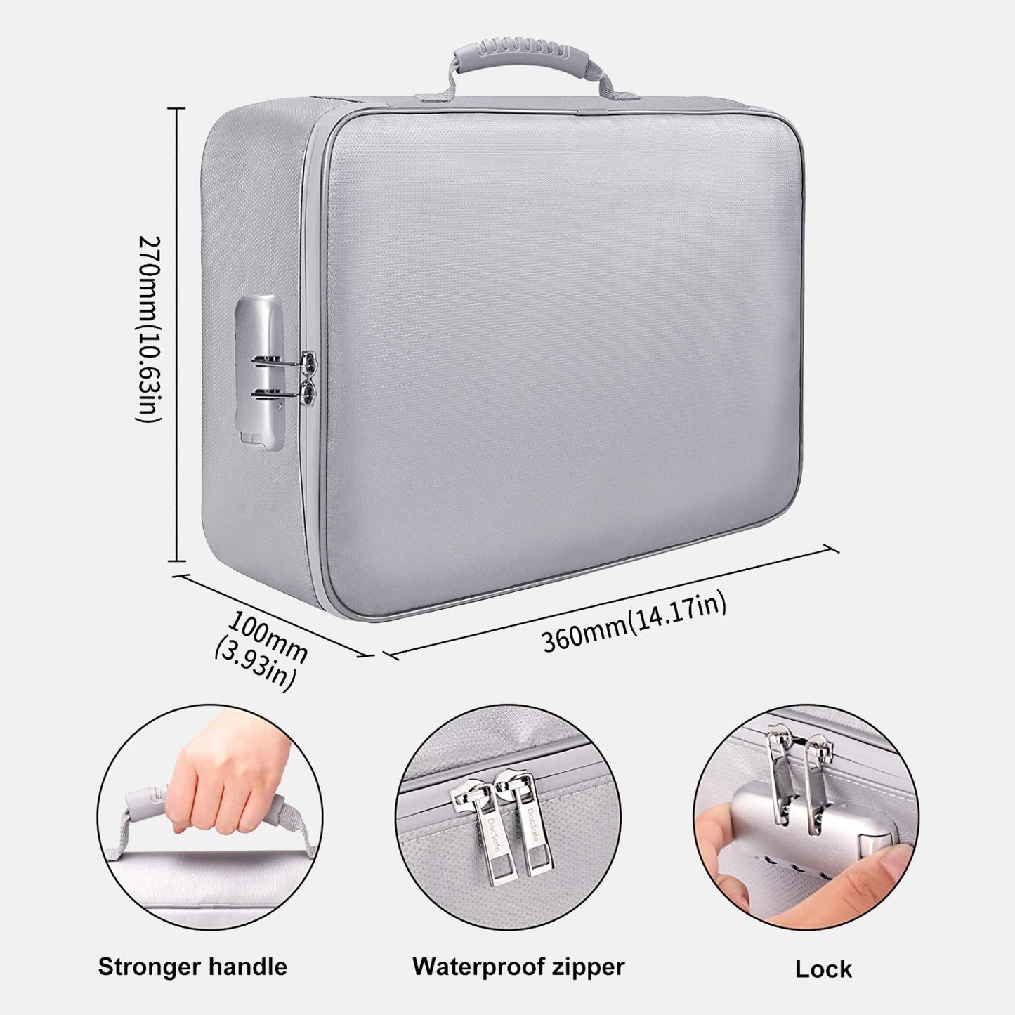 Fireproof document bag with lock DocSafe