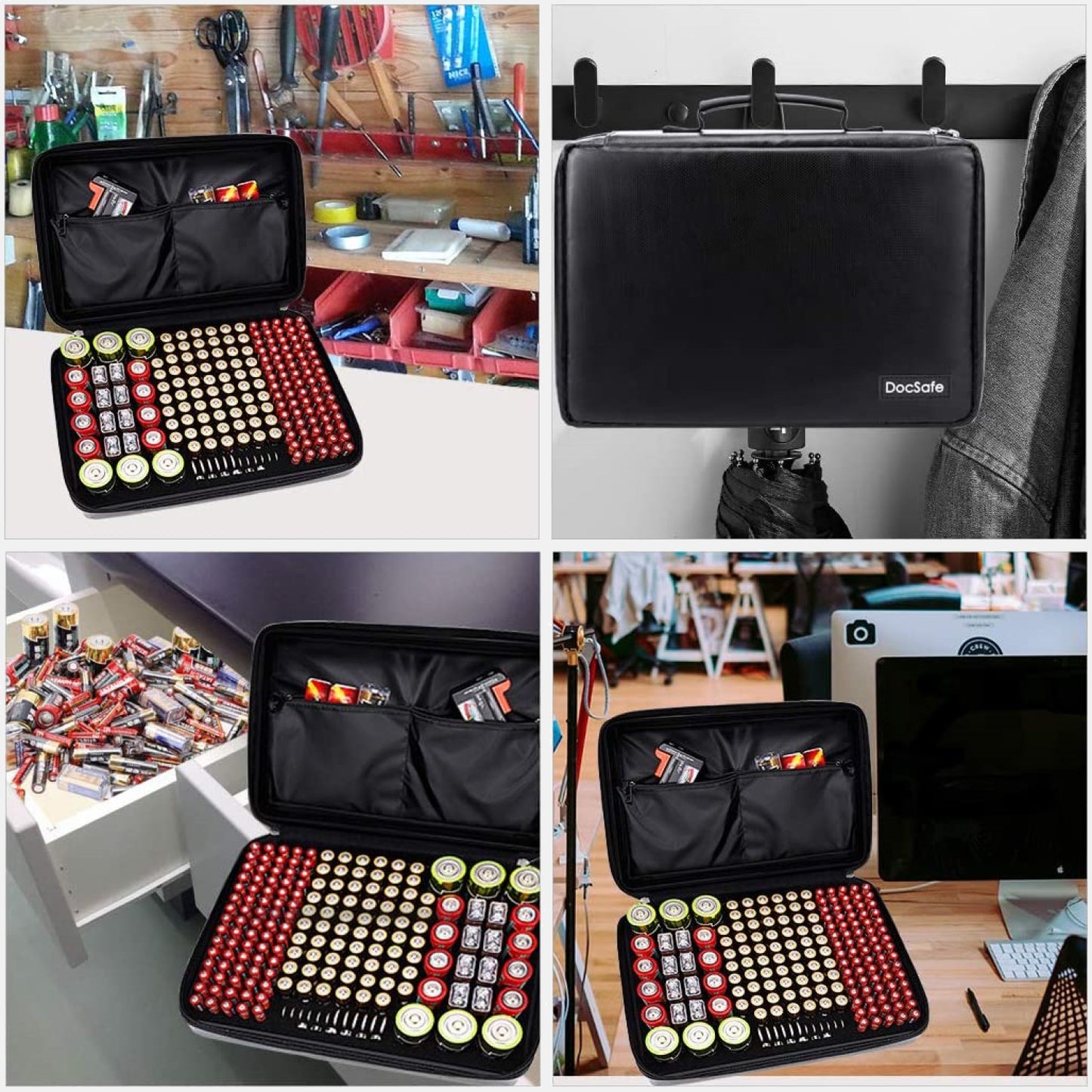 Fireproof Battery Organizer Storage Box DocSafe