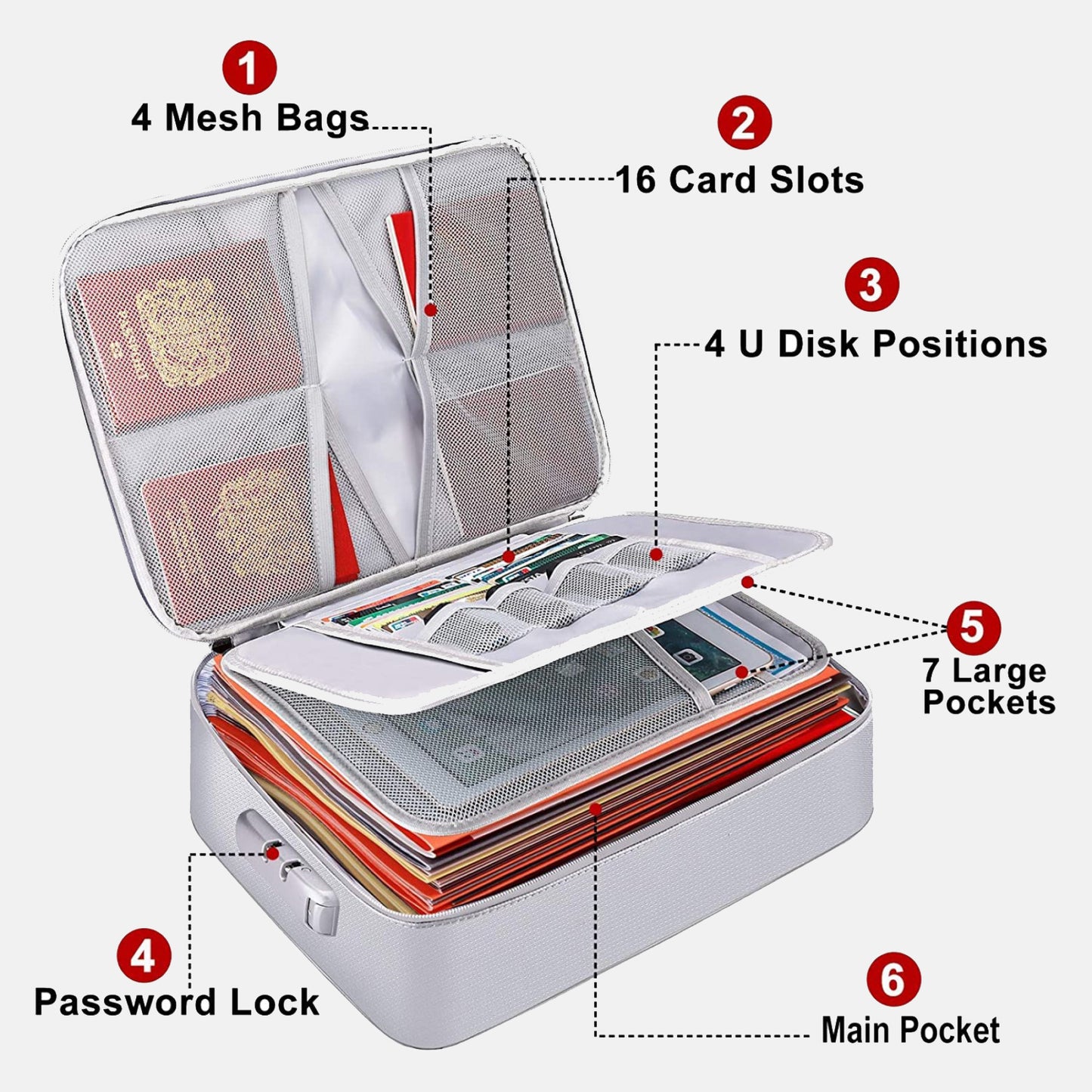 Fireproof document bag with lock DocSafe