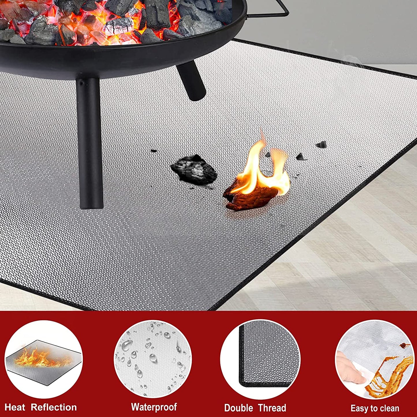 40" Square Fire Pit Mat Grill Mat DocSafe