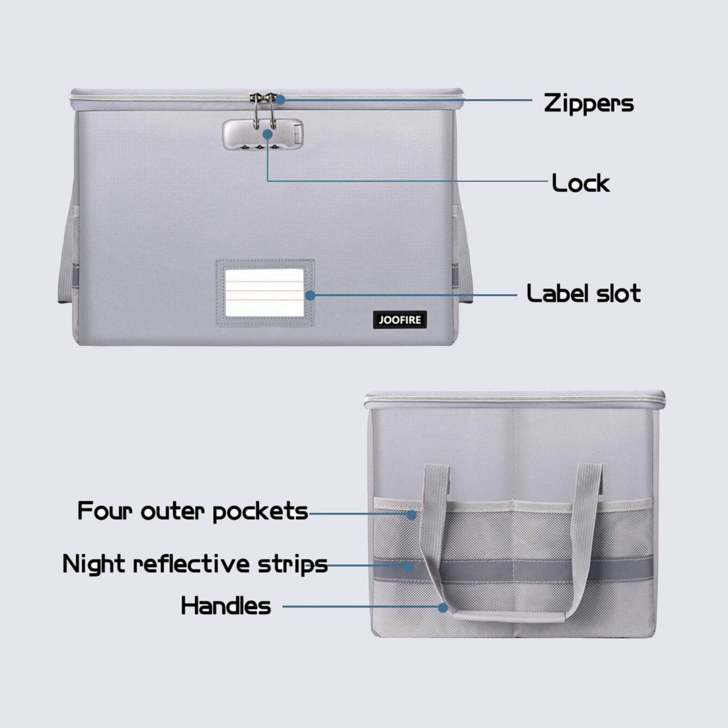 Collapsible fireproof waterproof document box JOOFIRE