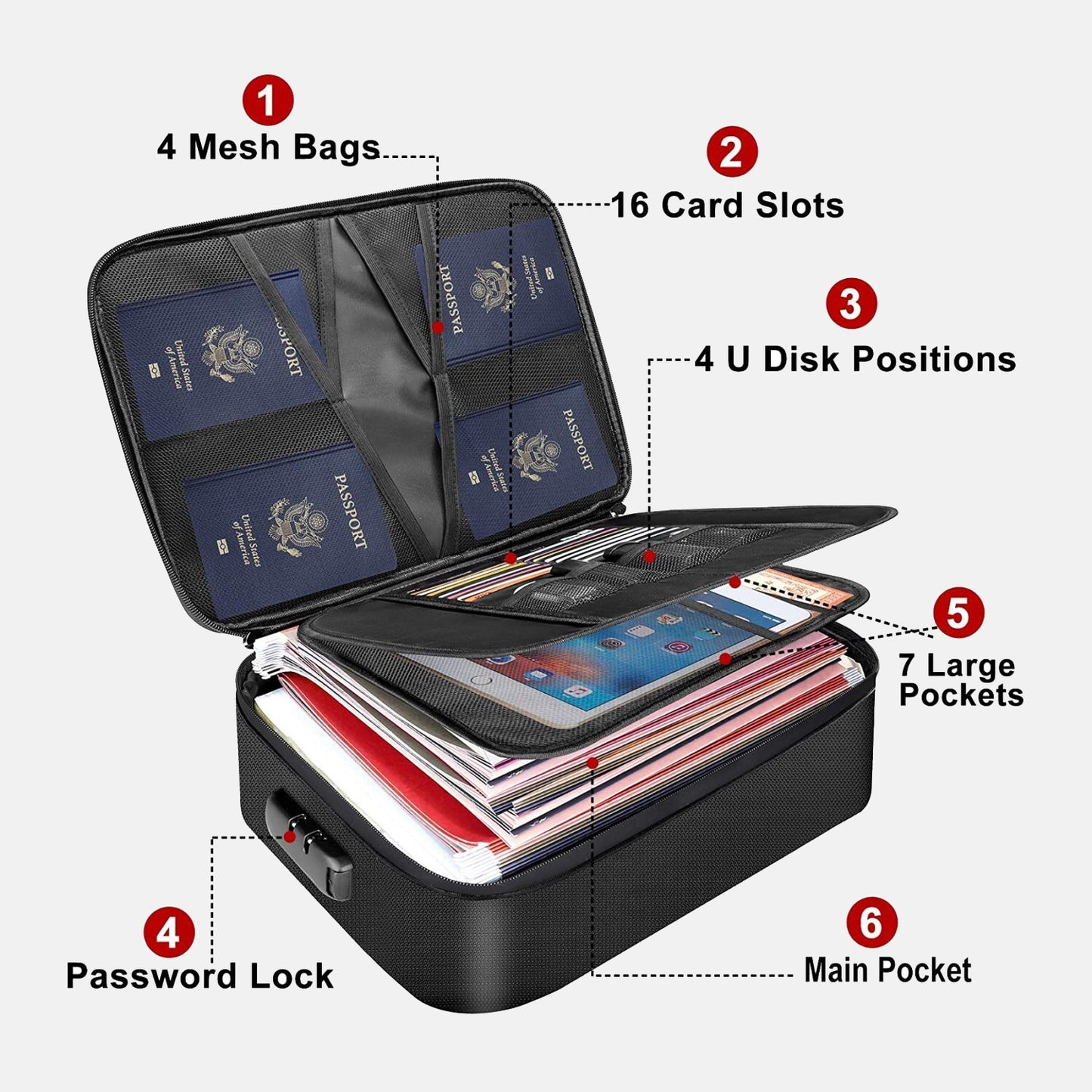 Fireproof document bag with lock DocSafe
