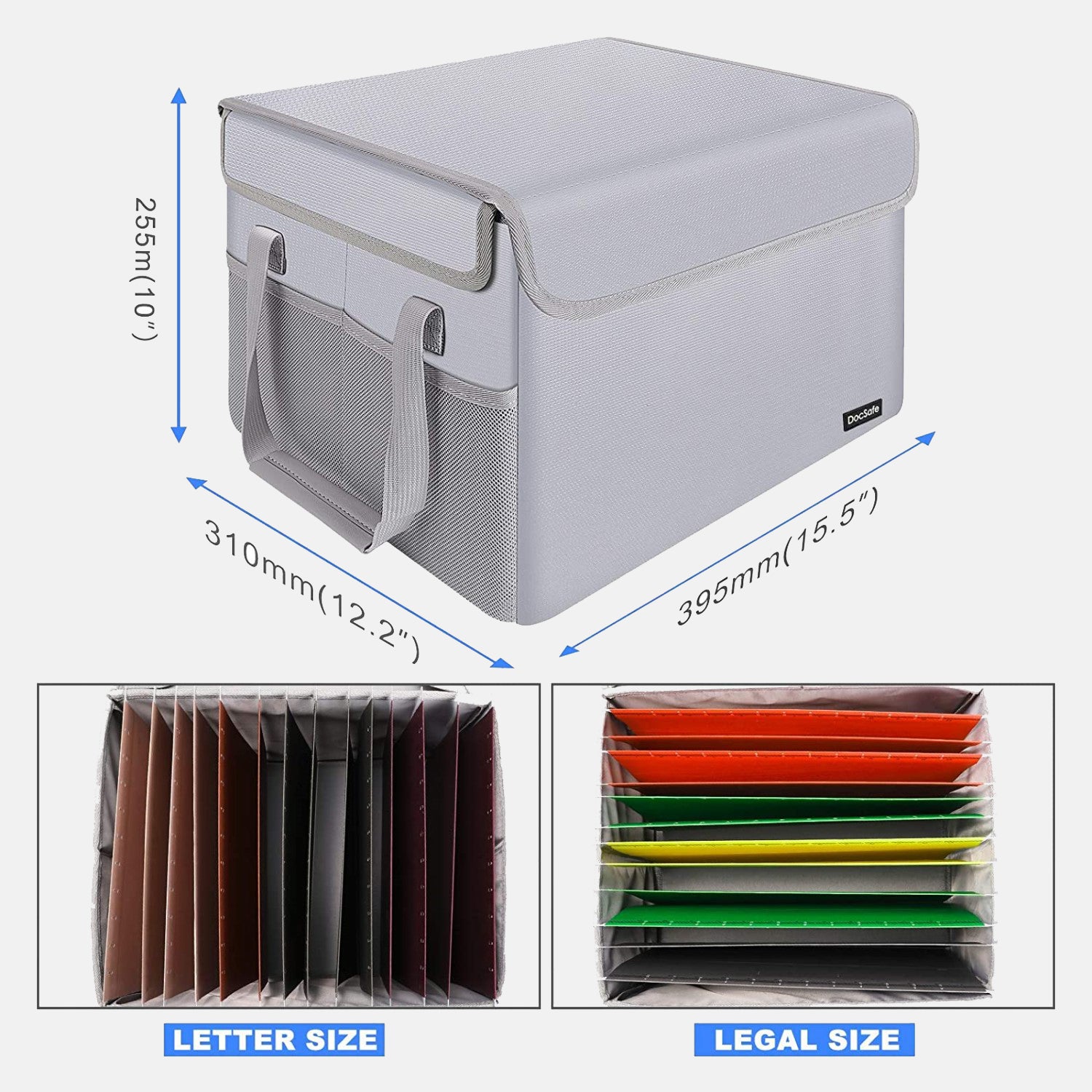 File Box Fireproof File Storage Organizer Box with Lid DocSafe