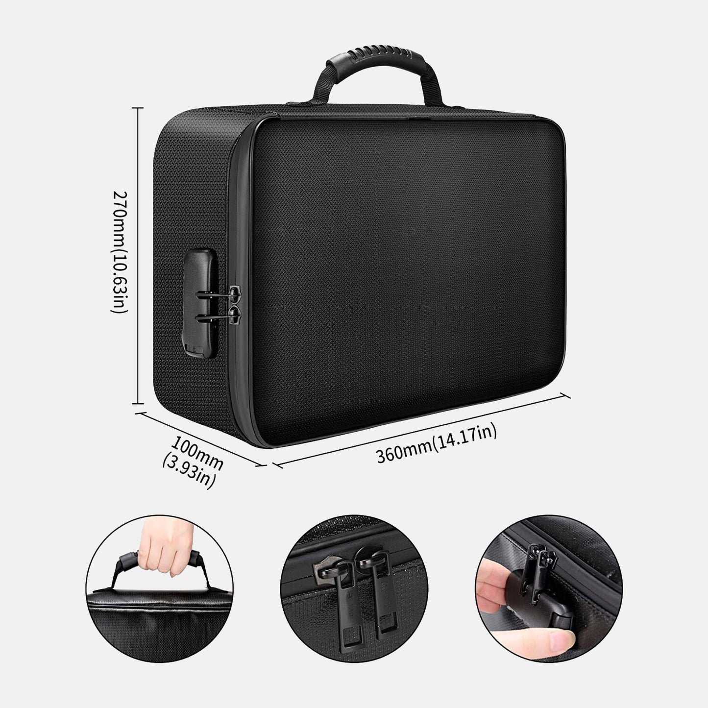 Fireproof document bag with lock 2in 1 DocSafe
