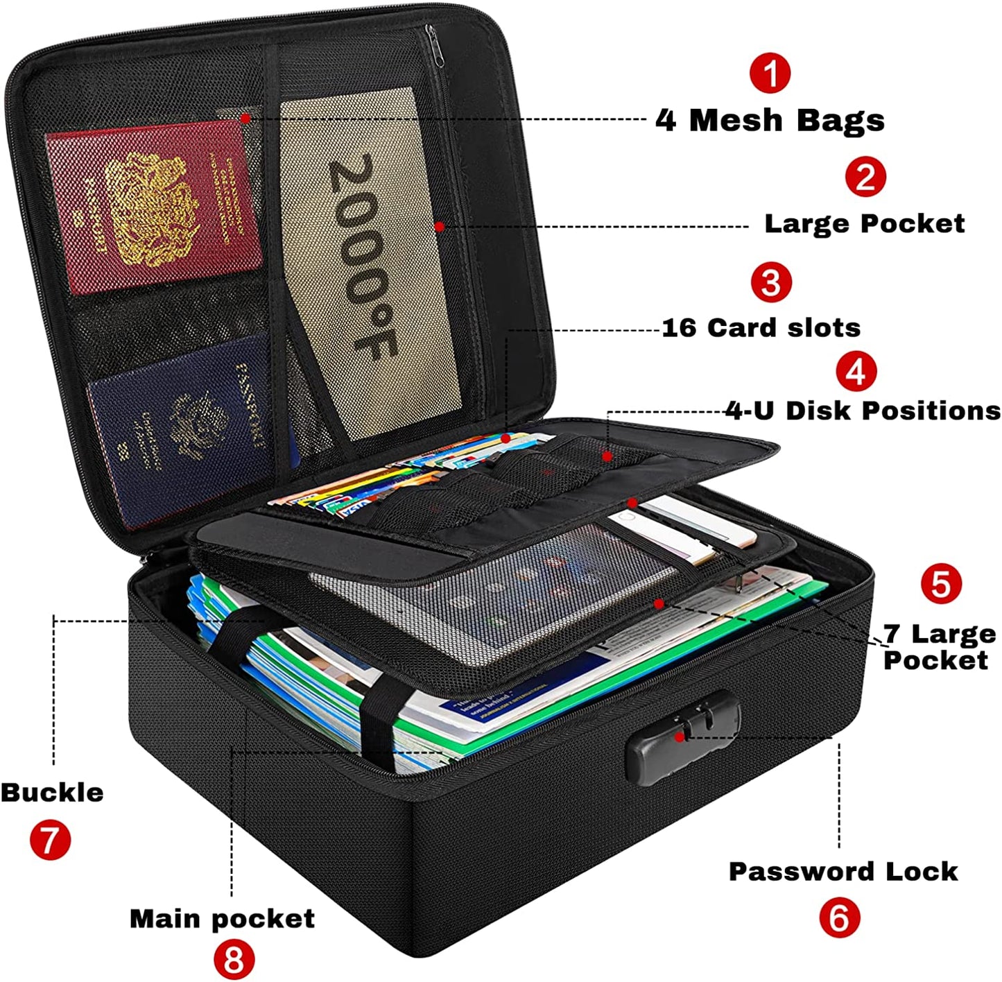 File Organizer Box with Lock ENGPOW
