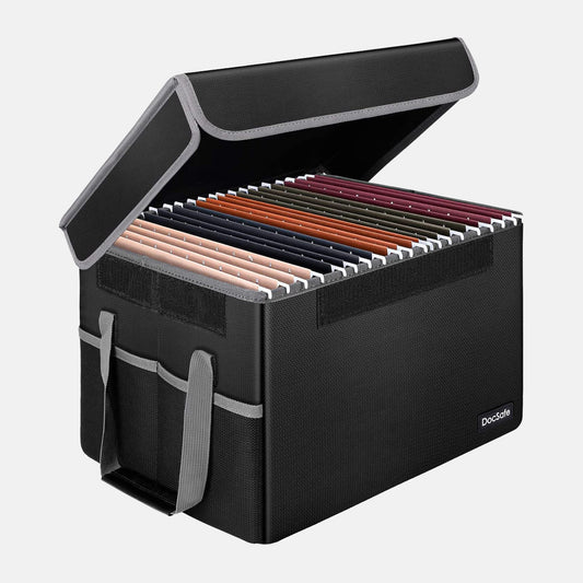 File Box Fireproof File Storage Organizer Box with Lid DocSafe