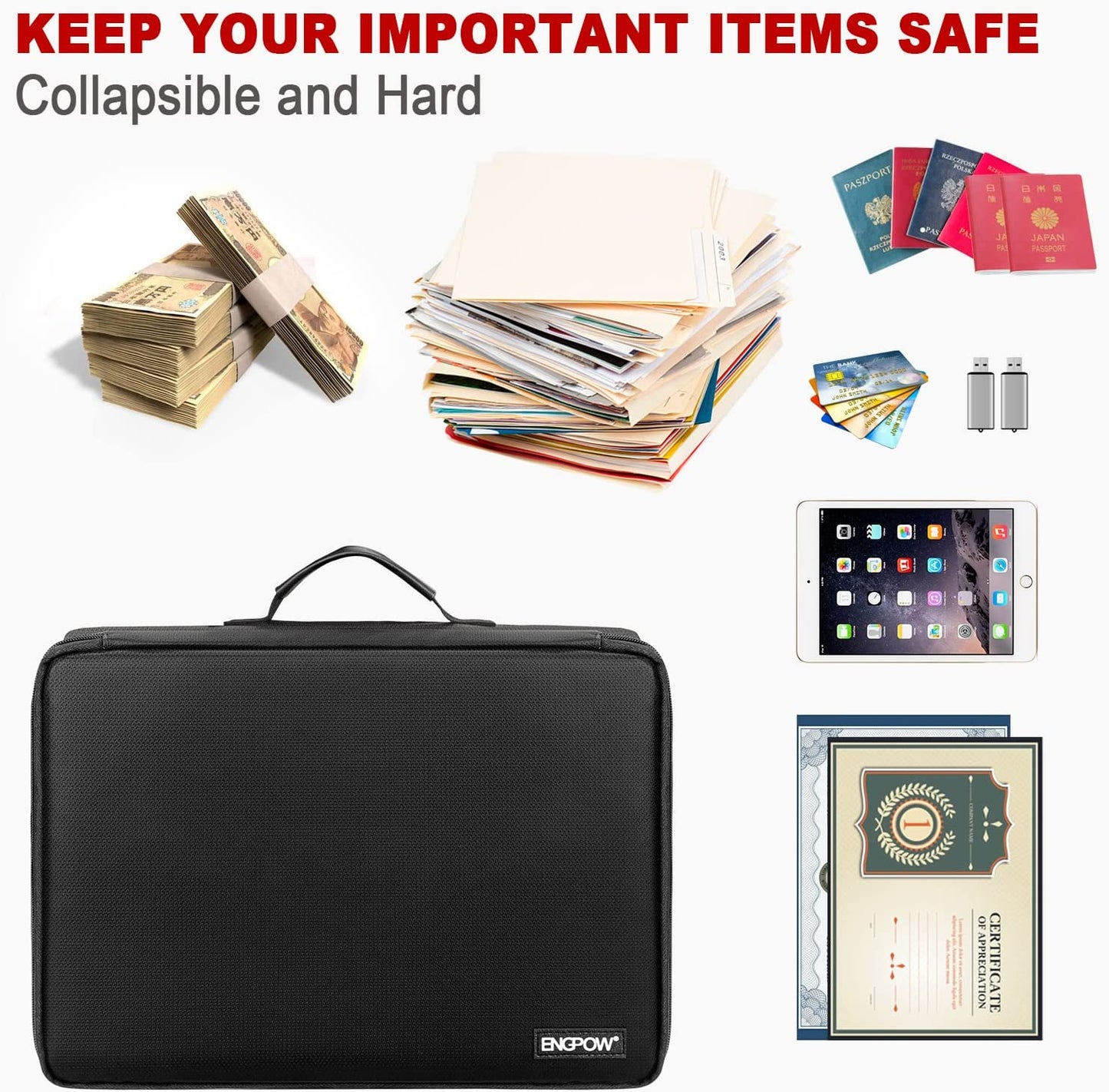File Organizer Box with Lock ENGPOW