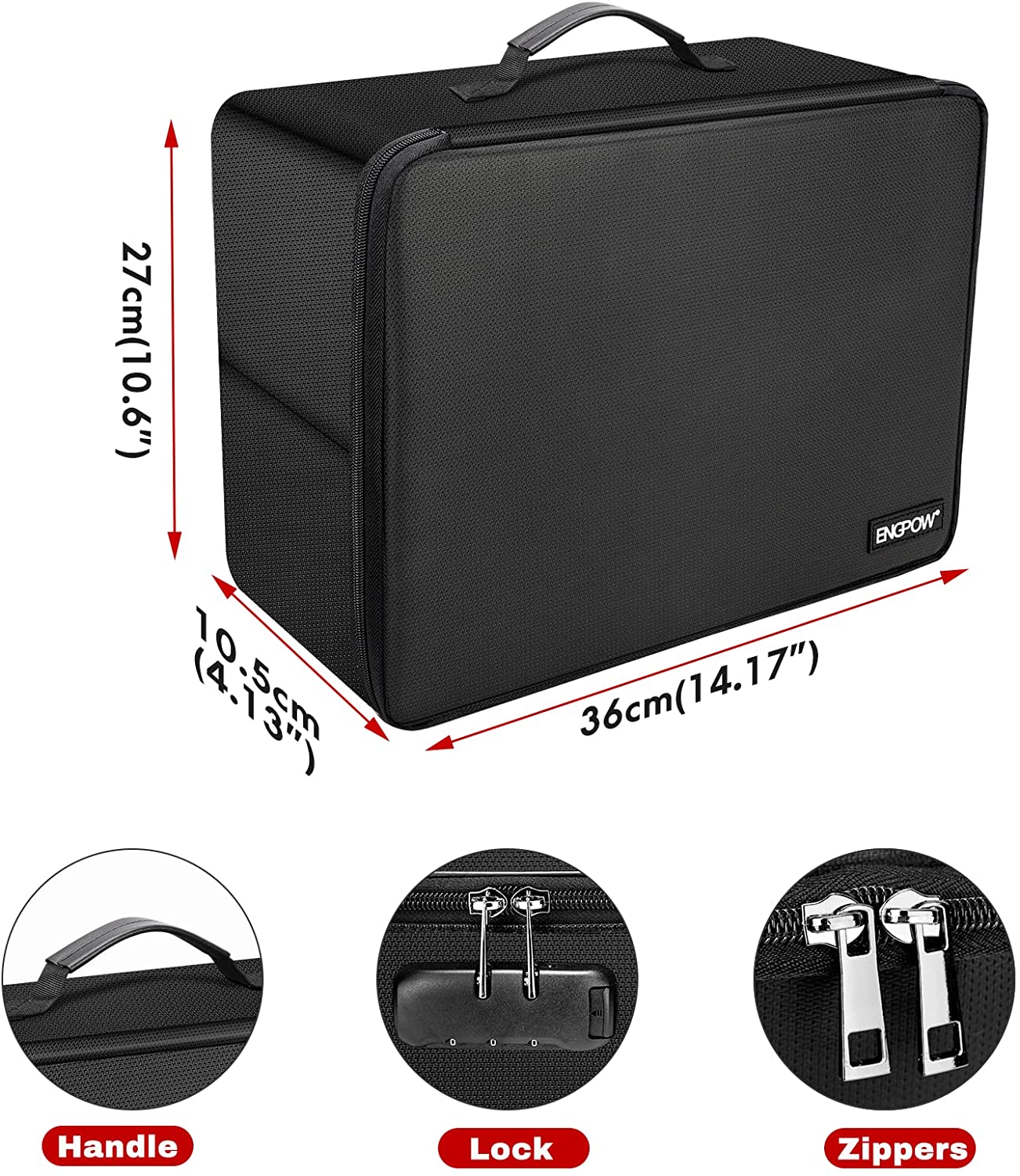 File Organizer Box with Lock ENGPOW