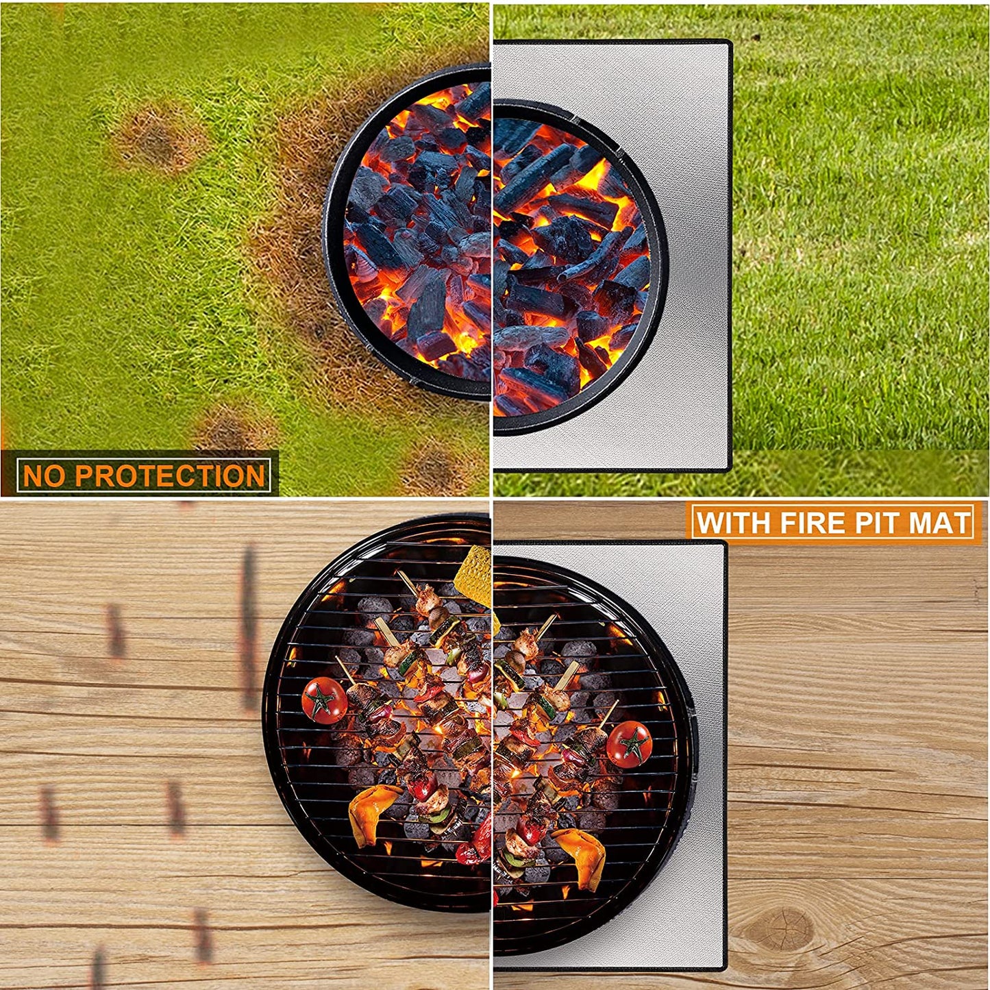 40" Square Fire Pit Mat Grill Mat DocSafe