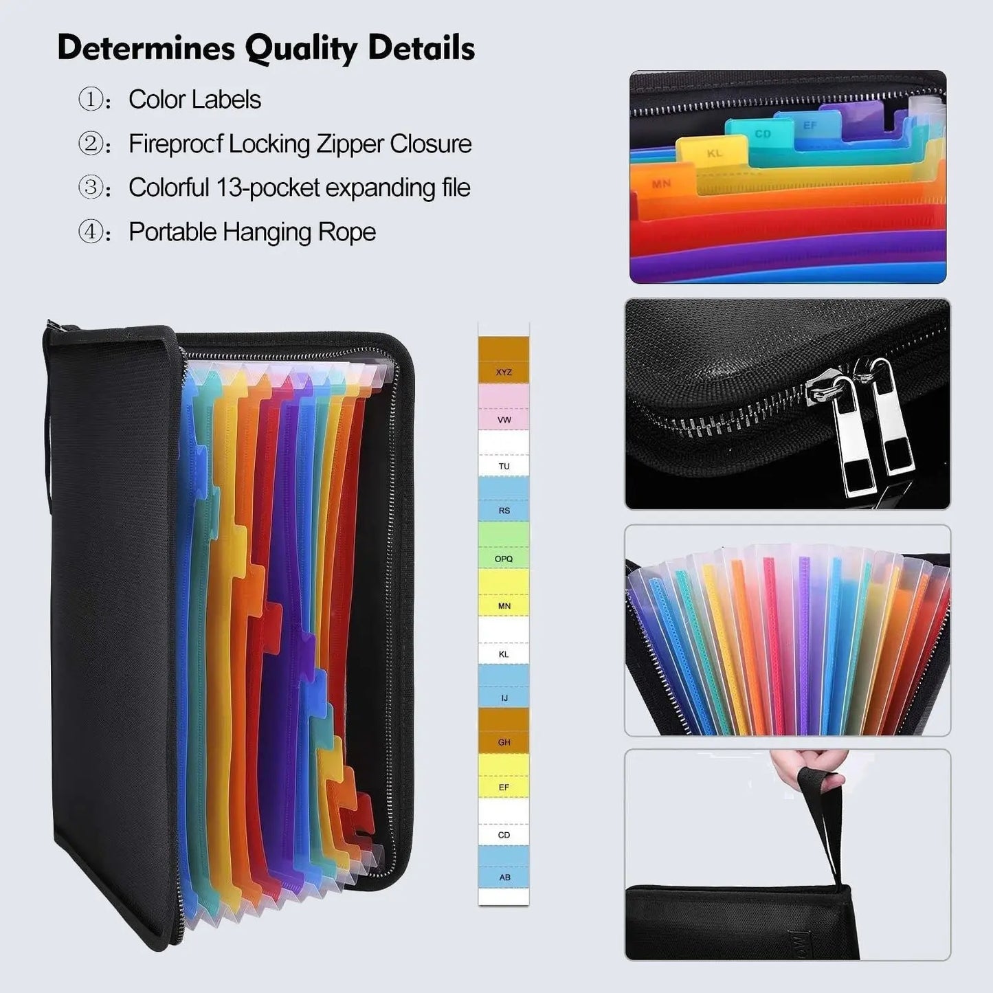Colorful pocket file organizer - JOOFIRE
