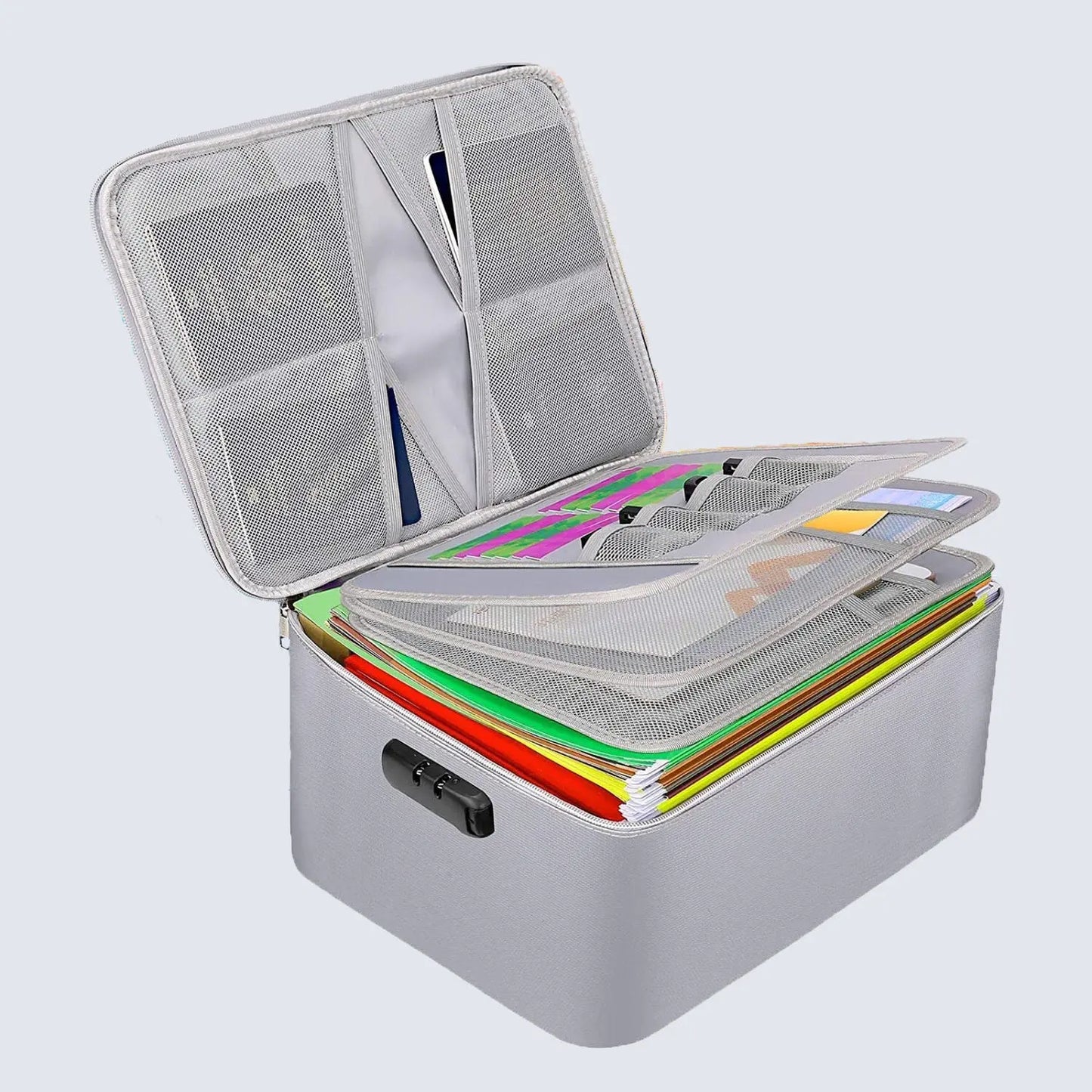 Fireproof and waterproof document manager with lock 4 large compartments - JOOFIRE