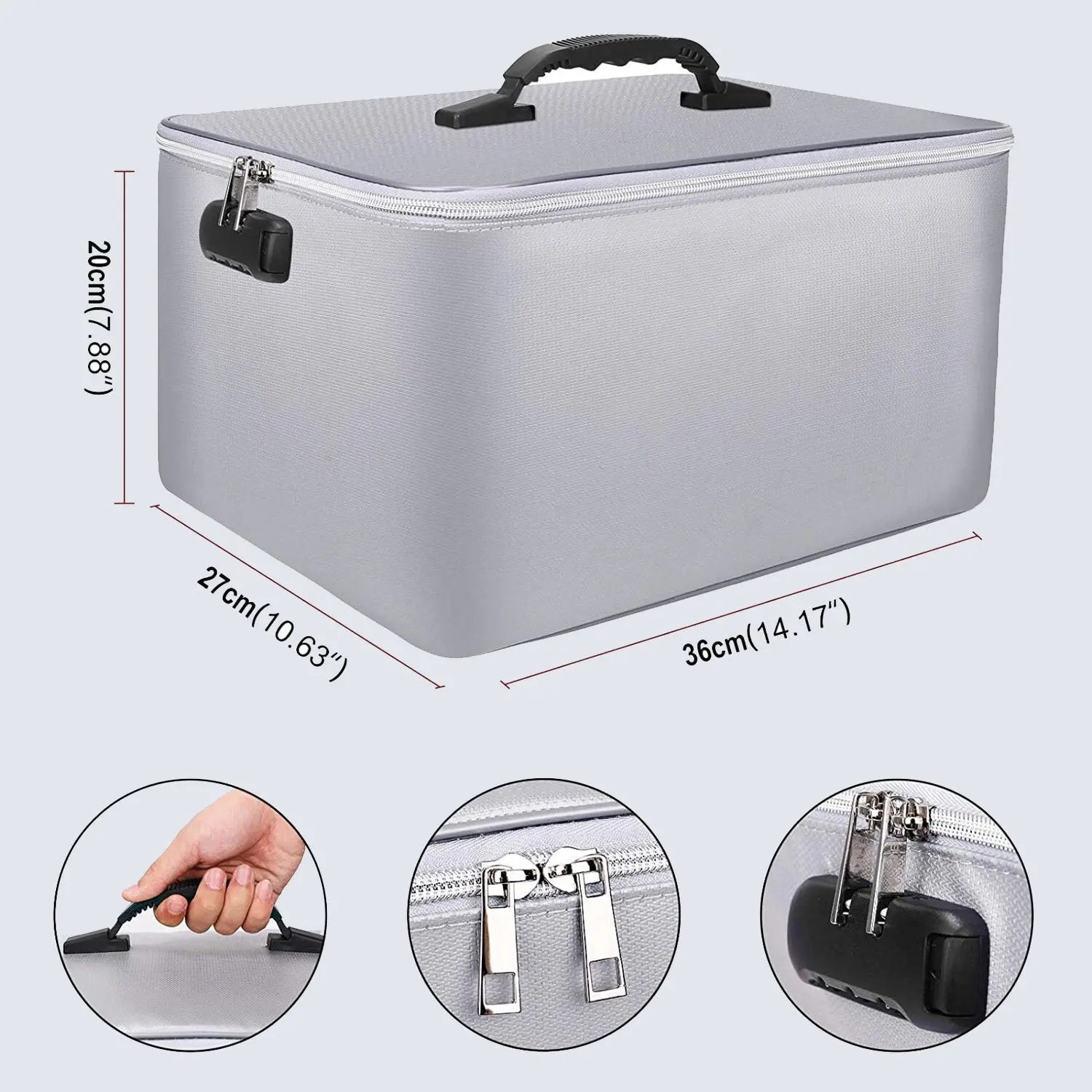 Fireproof and waterproof document manager with lock 4 large compartments - JOOFIRE