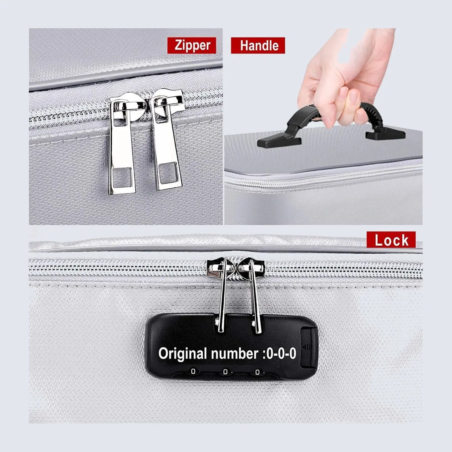 Fireproof and waterproof document manager with lock 4 large compartments - JOOFIRE
