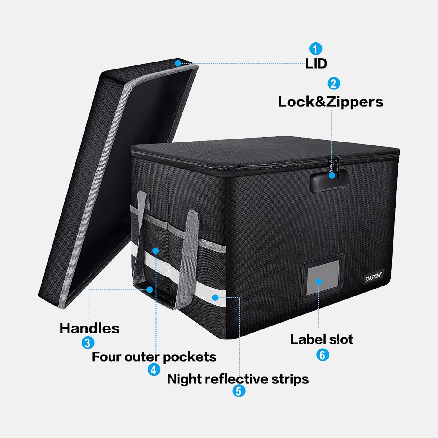 Fireproof File Box with Lock ENGPOW