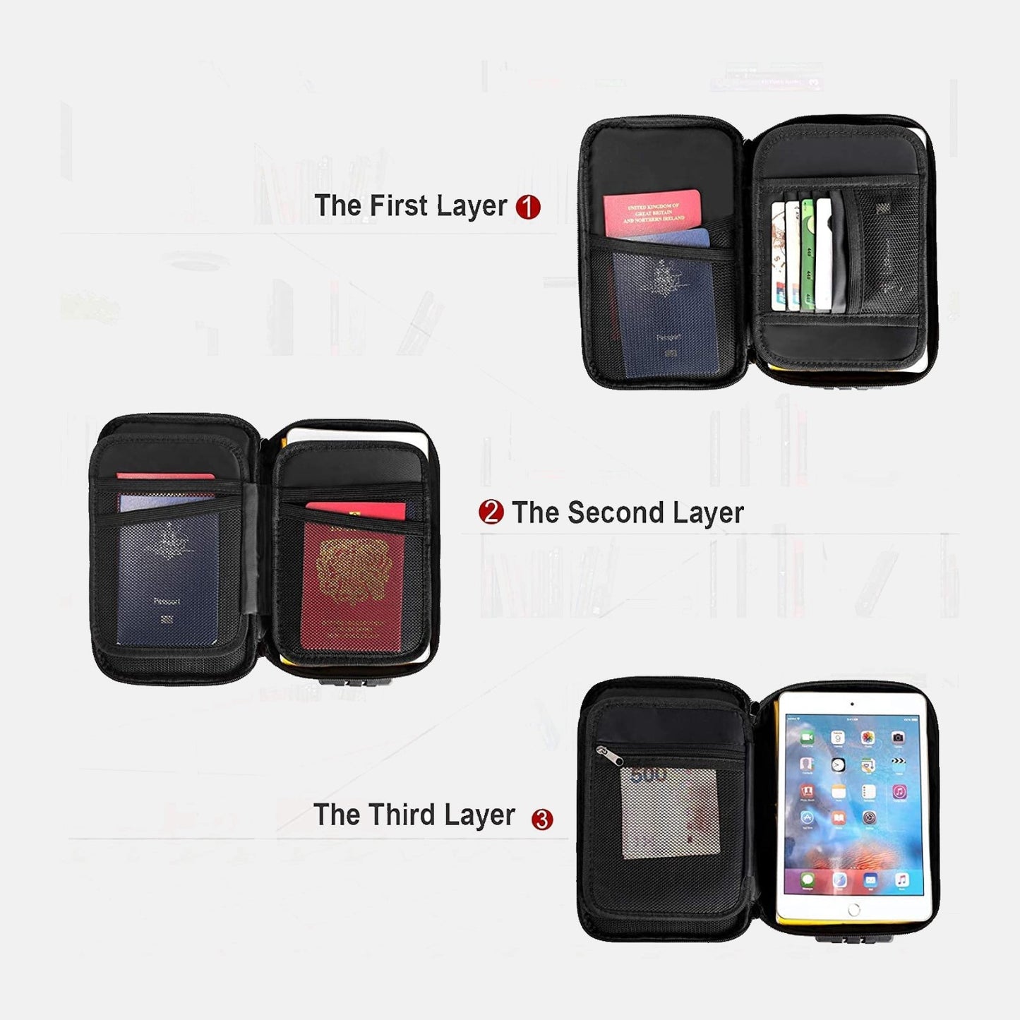 Small Fireproof Storage Organizer Case with Lock(9.4”x 5.9”x 3.2”) ENGPOW