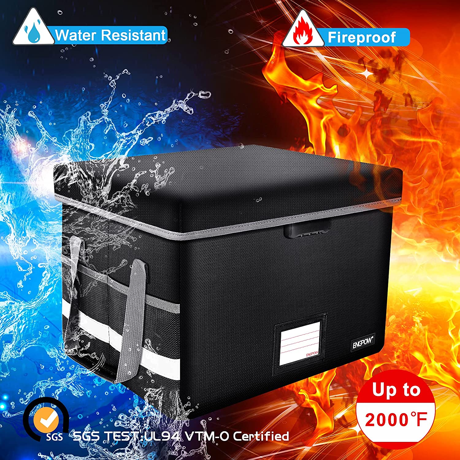 Fireproof File Box with Lock ENGPOW