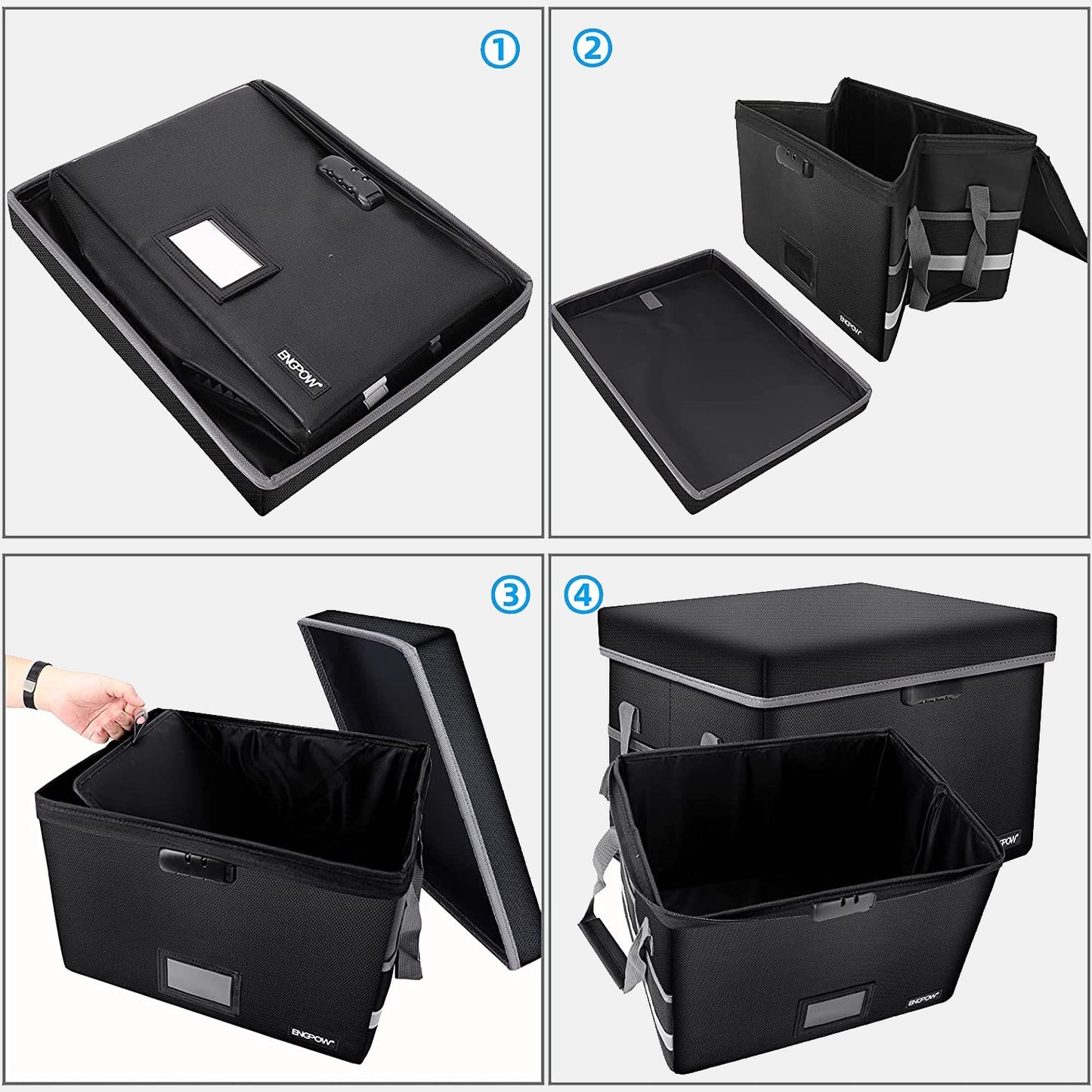 Fireproof File Box with Lock ENGPOW
