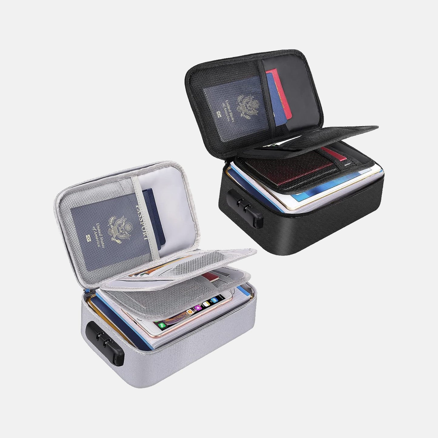 Small Fireproof Storage Organizer Case with Lock(9.4”x 5.9”x 3.2”) ENGPOW