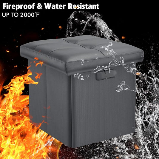 Fireproof Multifunctional Folding Storage Ottoman ENGPOW