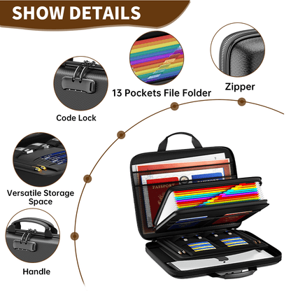 Multifunctional 12-page Hard EVA Color Accordion Folder ENGPOW