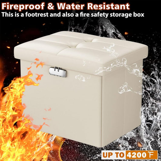 M Size Fireproof Storage Ottoman ENGPOW