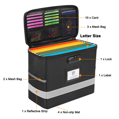 Document Box Storage Fireproof with Lock ENGPOW