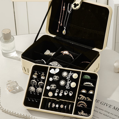 ZOOPIP Large-capacity necklace box, five-layer leather storage box, jewelry storage box, multi-layer jewelry storage box JOOFIRE
