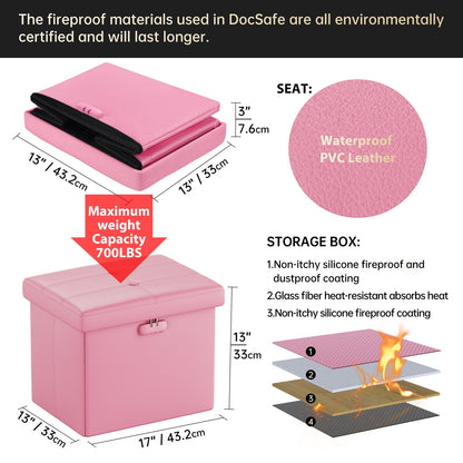 M Size Fireproof Storage Ottoman ENGPOW