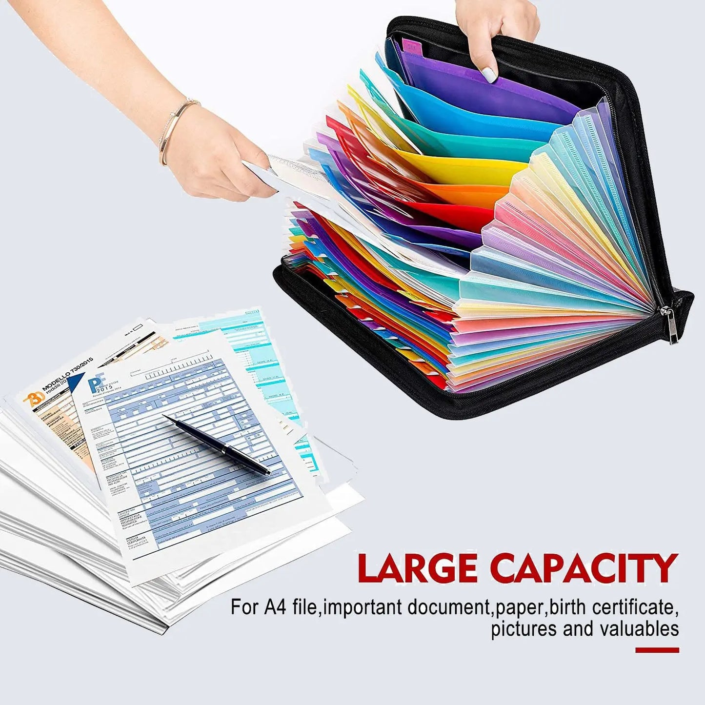 Colorful pocket file organizer - JOOFIRE